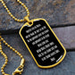 Hail Mary full of grace in German Dog Tag pendant necklace
