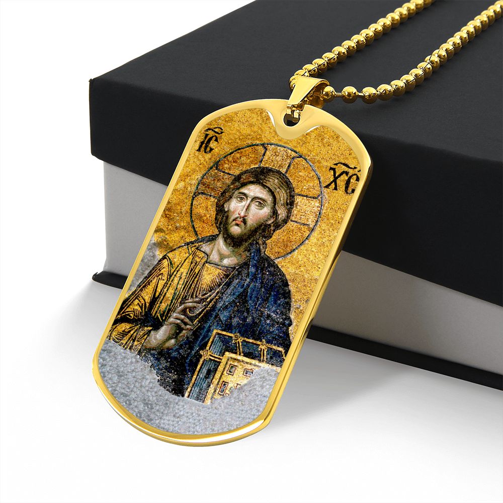 Jesus Christ Pantocrator of Saint Sophia dog tag necklace