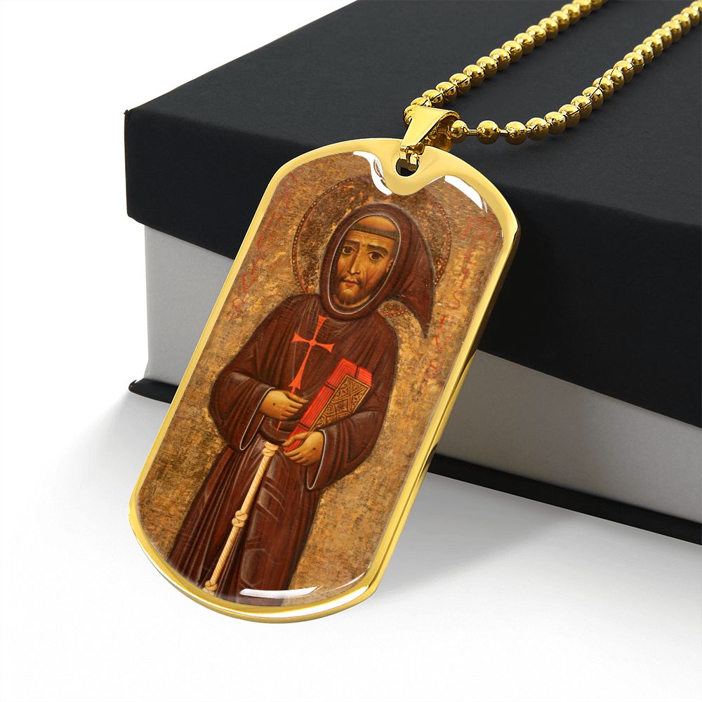 St Francis of Assisi dog tag necklace