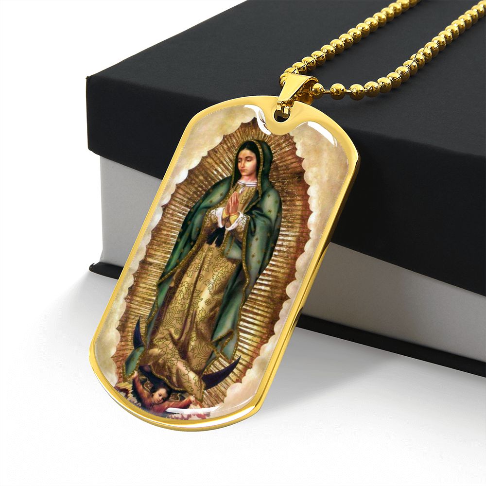 Our Lady of Guadalupe dog tag necklace
