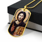 Jesus Christ Pantocrator Icon of Sinai Dog Tag Military Necklace