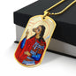 Saint Christopher Dog Head dog tag military necklace