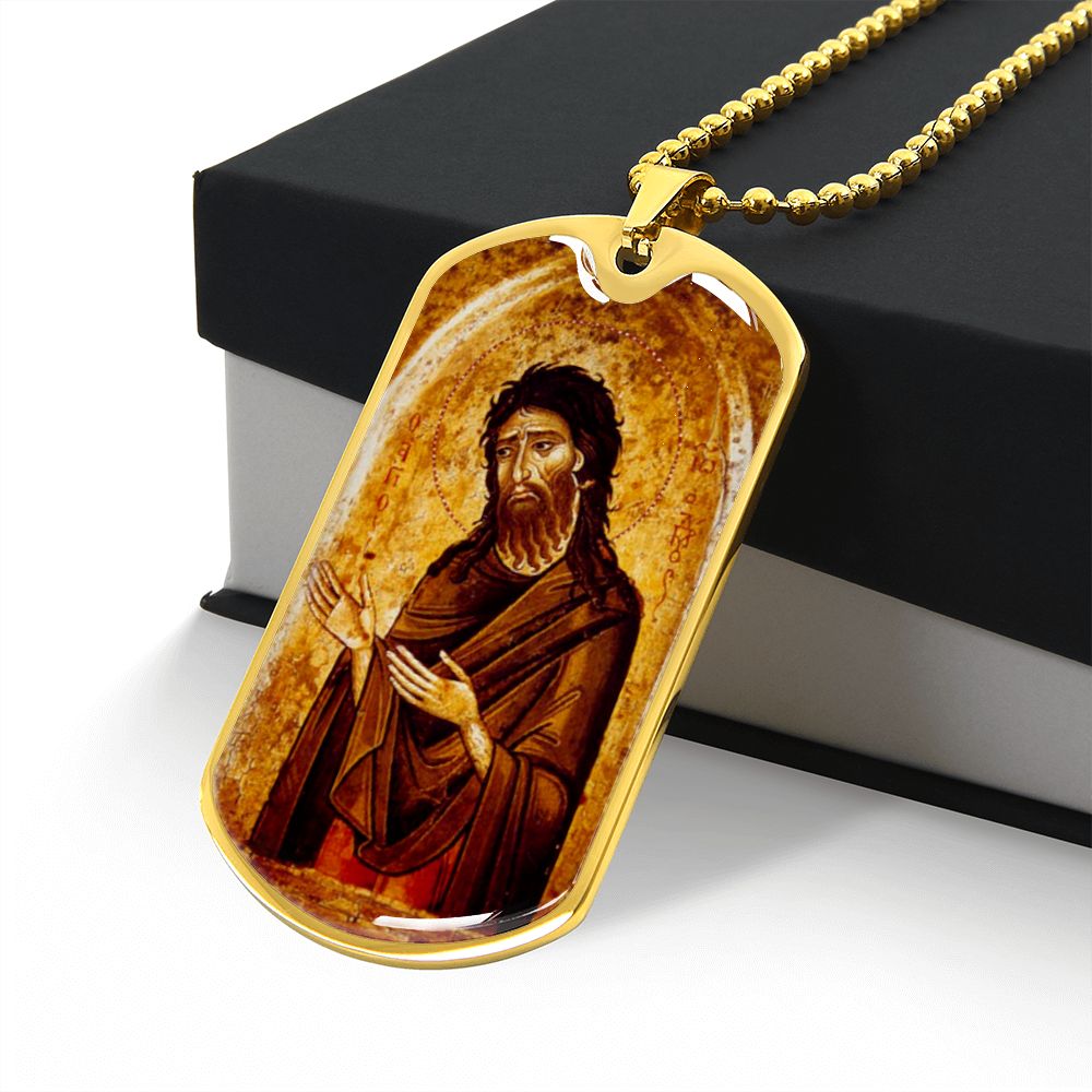 St John the Baptist gog tag necklace