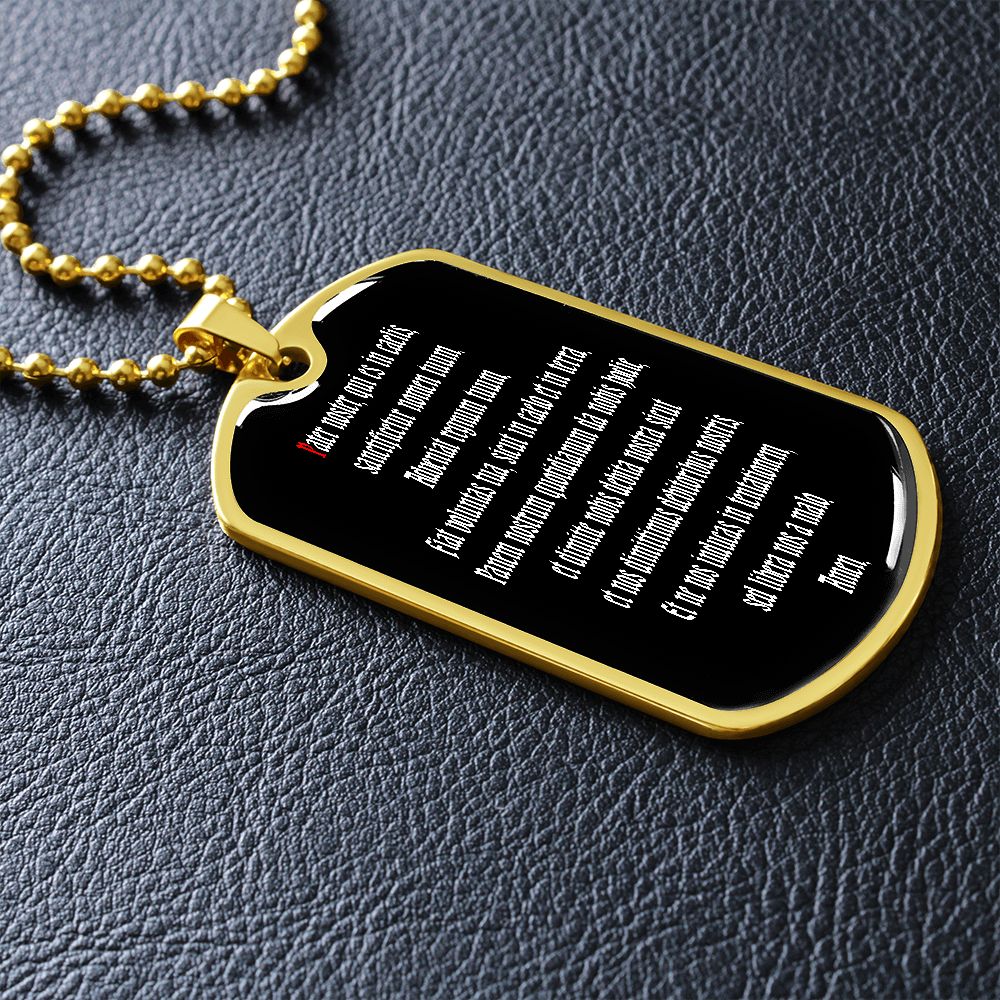 Pater Noster LATIN dog tag pendant necklace