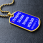 In the beginning, God created the heavens and the Earth. Genesis 1:1. Dog Tag pendant necklace. Military ball chain