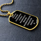 Our Father in French dog tag pendant necklace