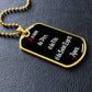In the name of Father in French dog tag pendant necklace