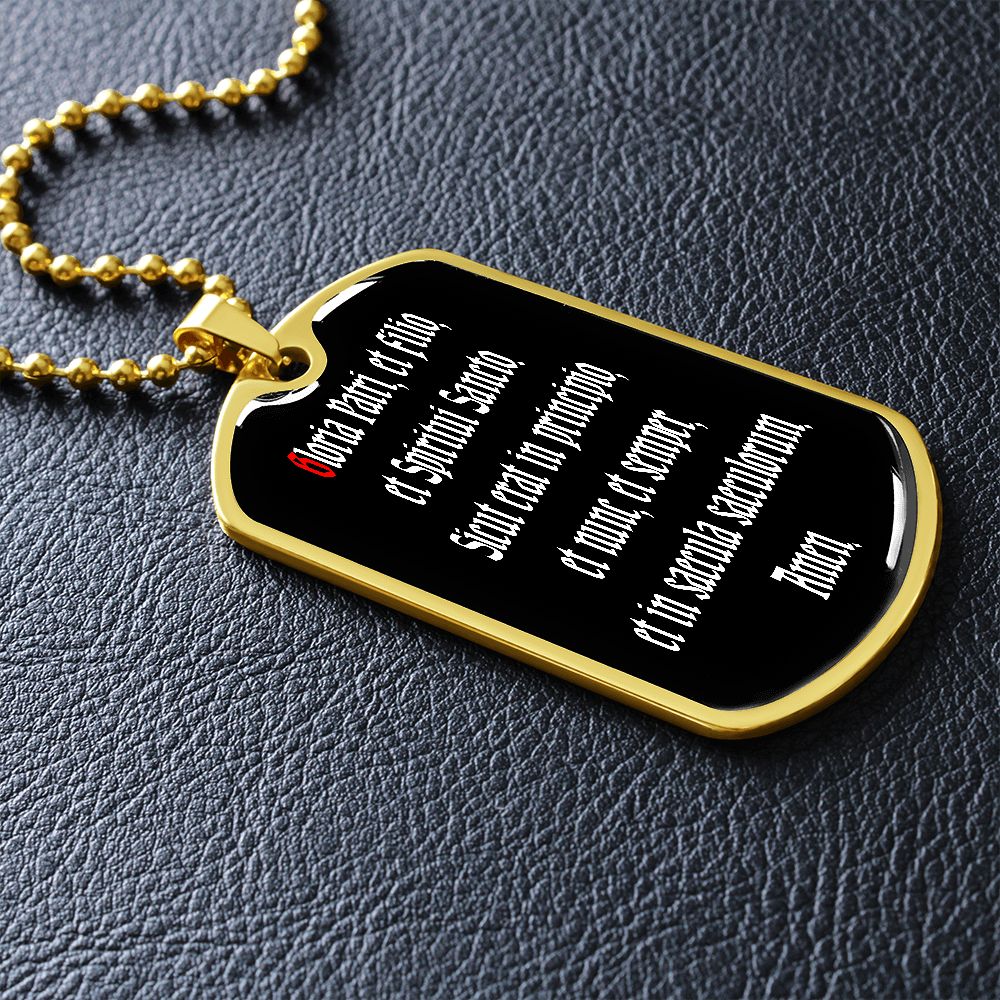 Gloria Patri LATIN dog tag pendant necklace