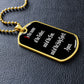 In the name of the Father dog tag pendant necklace