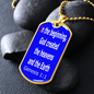 In the beginning, God created the heavens and the Earth. Genesis 1:1. Dog Tag pendant necklace. Military ball chain