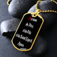In the name of Father in French dog tag pendant necklace