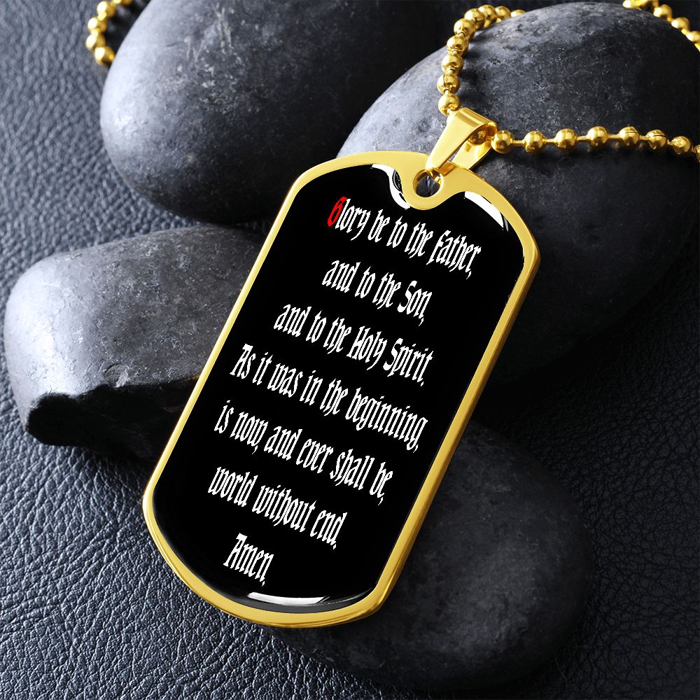Glory be to the Father Dog Tag pendant necklace