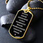 Our Father in French dog tag pendant necklace