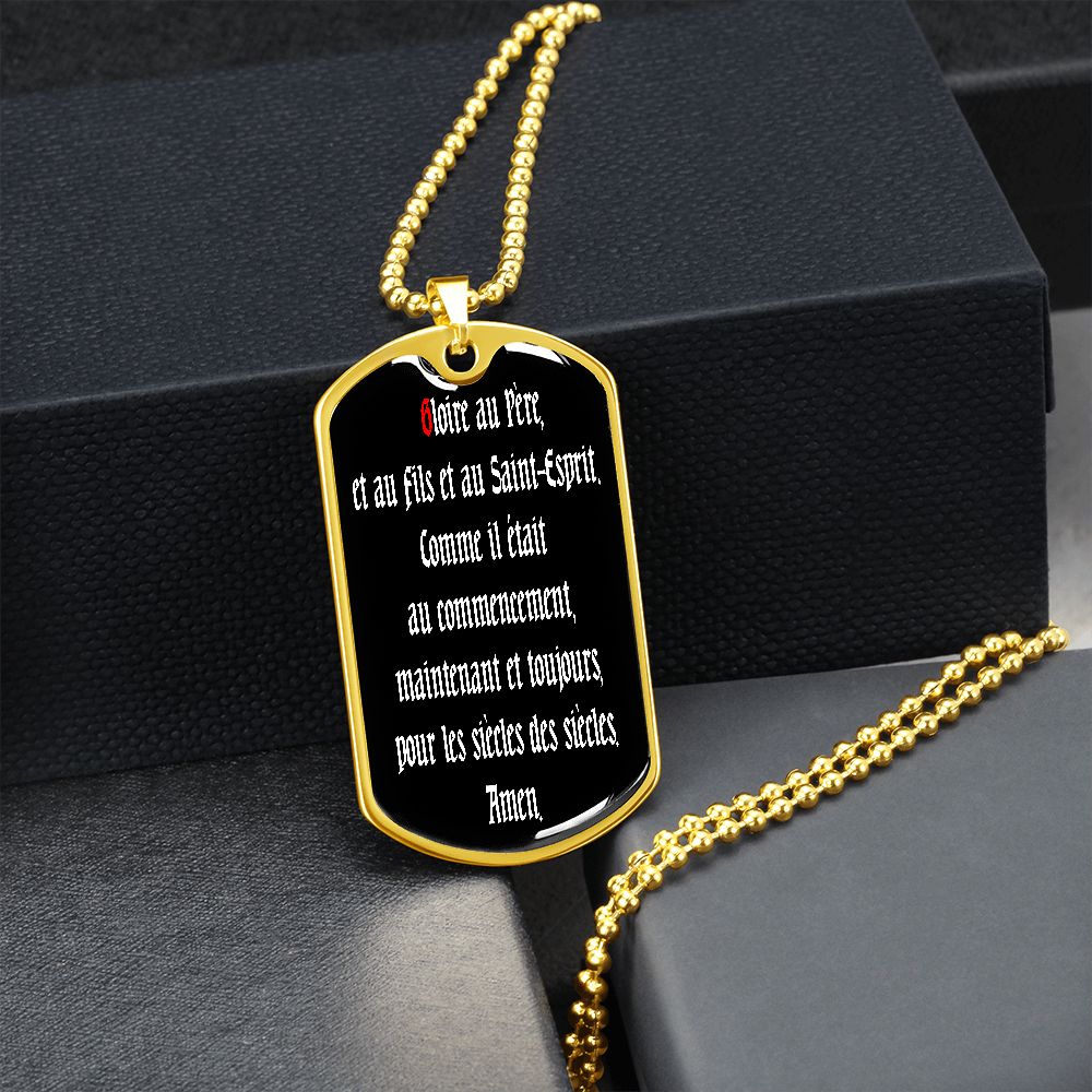 Glory to the Father dog tag pendant necklace
