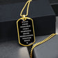 Our Father in French dog tag pendant necklace