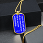 Trust the Lord with all your heart and lean not on your own understanding, Proverbs 3:5, dog tag military pendant necklace