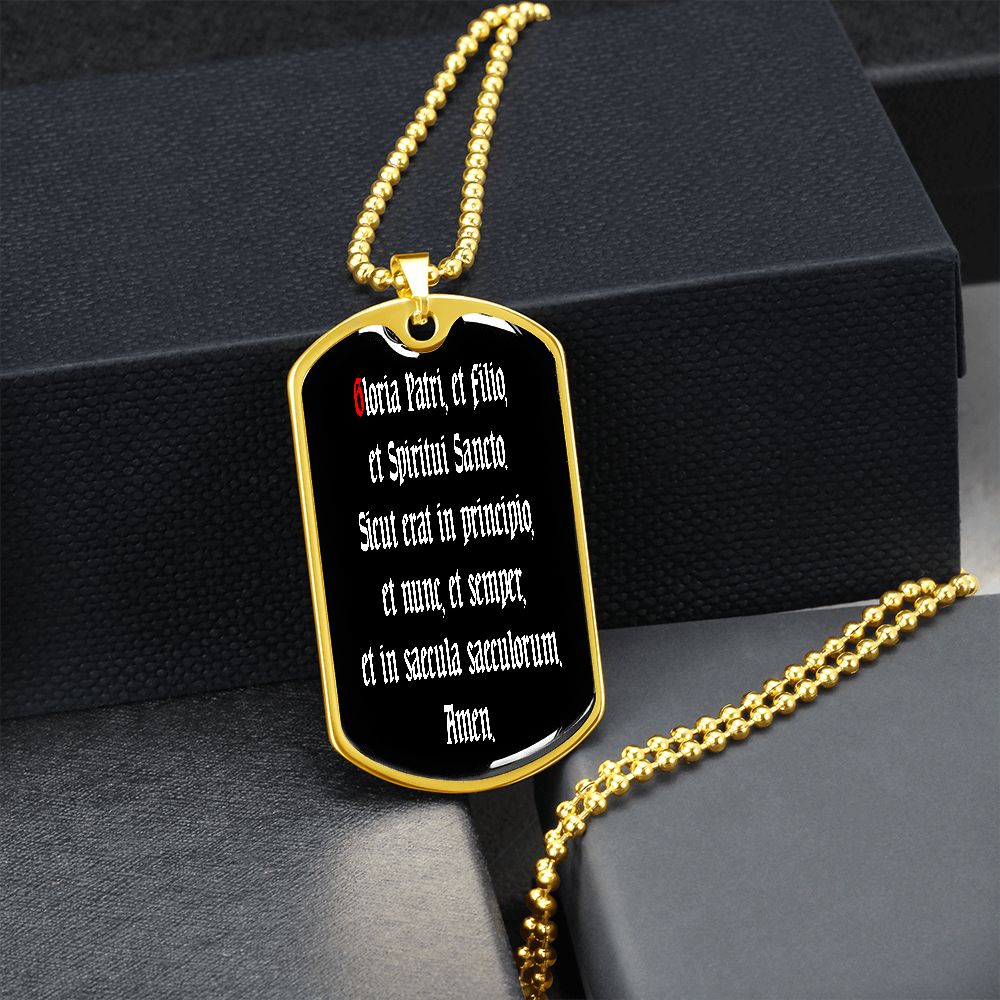 Gloria Patri LATIN dog tag pendant necklace