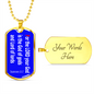 For the Lord your God is the God of gods and Lord of Lords, Deuteronomy 10:17, dog tag military pendant necklace