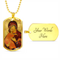 Theotokos Eleusa Vladimir Dog Tag Military pendant necklace