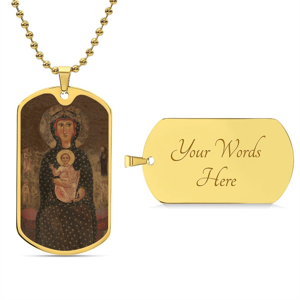 Madonna and Child Margaritonne dog tag necklace