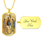 Holy Trinity Old Testament Military Dog Tag Pendant Necklace