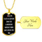 Glory to the Father dog tag pendant necklace