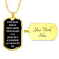 Ave Maria Gratia Plena Dominus Tecum Dog Tag pendant necklace