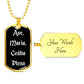 Ave Maria Gratia Plena Dog Tag pendant necklace