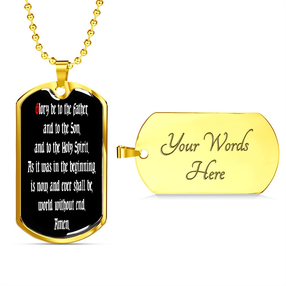Glory be to the Father Dog Tag pendant necklace