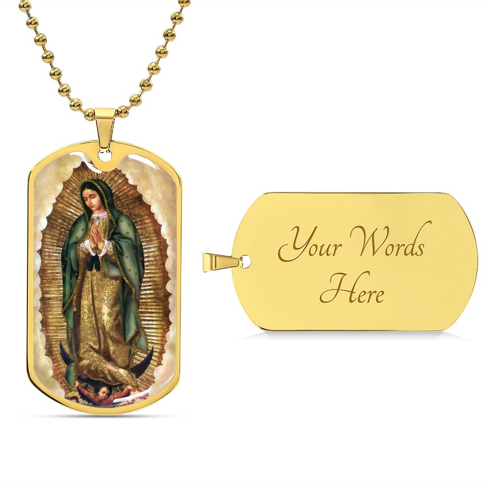Our Lady of Guadalupe dog tag necklace