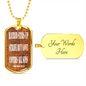 Hatred stirs up strife but love covers all sins. Proverbs 10:12. Dog Tag military pendant necklace, military ball chain