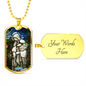 Saint Dorothea Dog Tag military pendant necklace