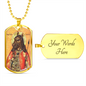Dog Headed Saint Christopher Military Dog Tag Pendant Necklace