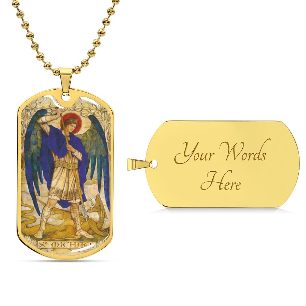 St Michael the Archangel dog tag necklace