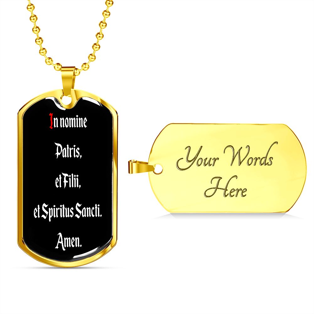 In Nomine Patris LATIN Dog Tag pendant necklace