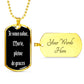 Hail Mary in French Je wous salue Marie dog tag pendant necklace French
