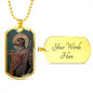 Dog Headed Saint Christopher  Military Dog Tag pendant necklace