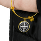 St Benedict bangle bracelet circle pendant Black Back