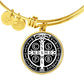St Benedict bangle bracelet circle pendant Black Back