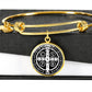 St Benedict bangle bracelet circle pendant Black Back