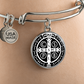 St Benedict bangle bracelet circle pendant Black Back