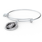 St Benedict bangle bracelet circle pendant Front Black