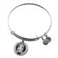 St Benedict bangle bracelet circle pendant Front Black