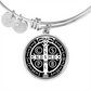 St Benedict bangle bracelet circle pendant Black Back