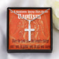 ShineOn Cross Baptism Boy Red Angels ShineOn Cross necklace with snake chain with Custom Card