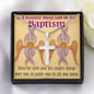 ShineOn Cross Baptism Girl Cherubim ShineOn Cross necklace with snake chain with Custom Card