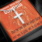 ShineOn Cross Baptism Boy Red Angels ShineOn Cross necklace with snake chain with Custom Card
