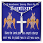 ShineOn Cross Baptism Boy  Dark Cherubim ShineOn Cross necklace with snake chain with Custom Card