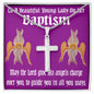 ShineOn Cross Baptism Girl Red Cherubim ShineOn Cross necklace with snake chain with Custom Card