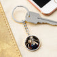 St Christopher dog tag keychain